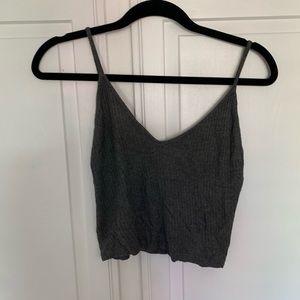 Brandy Melville cropped gray tank top
